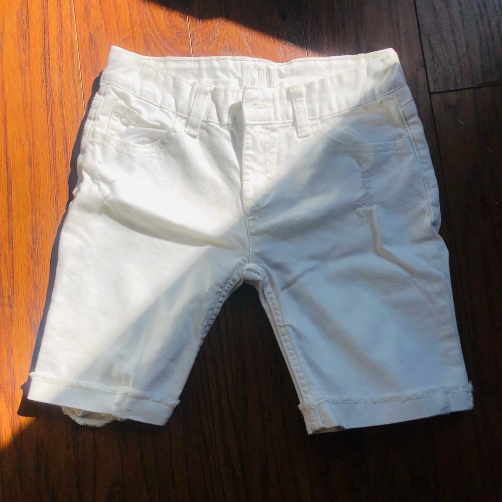 white jean kid shorts - Picture 1 of 2